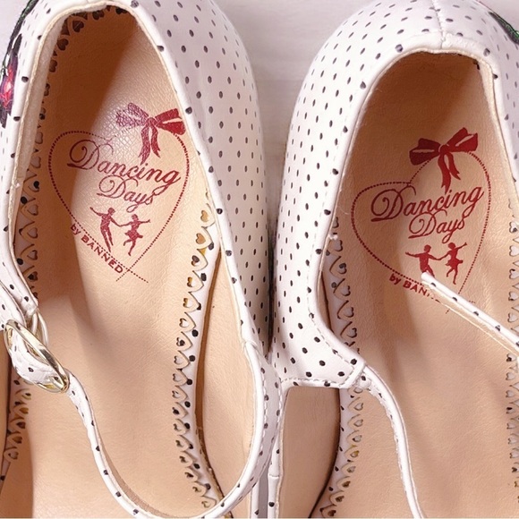 Vintage Pin-Up Retro Mary Jane Heels D&G Inspired Tan Floral Dancing Days(38)7.5 - Picture 12 of 16